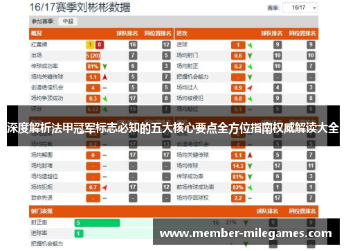 深度解析法甲冠军标志必知的五大核心要点全方位指南权威解读大全